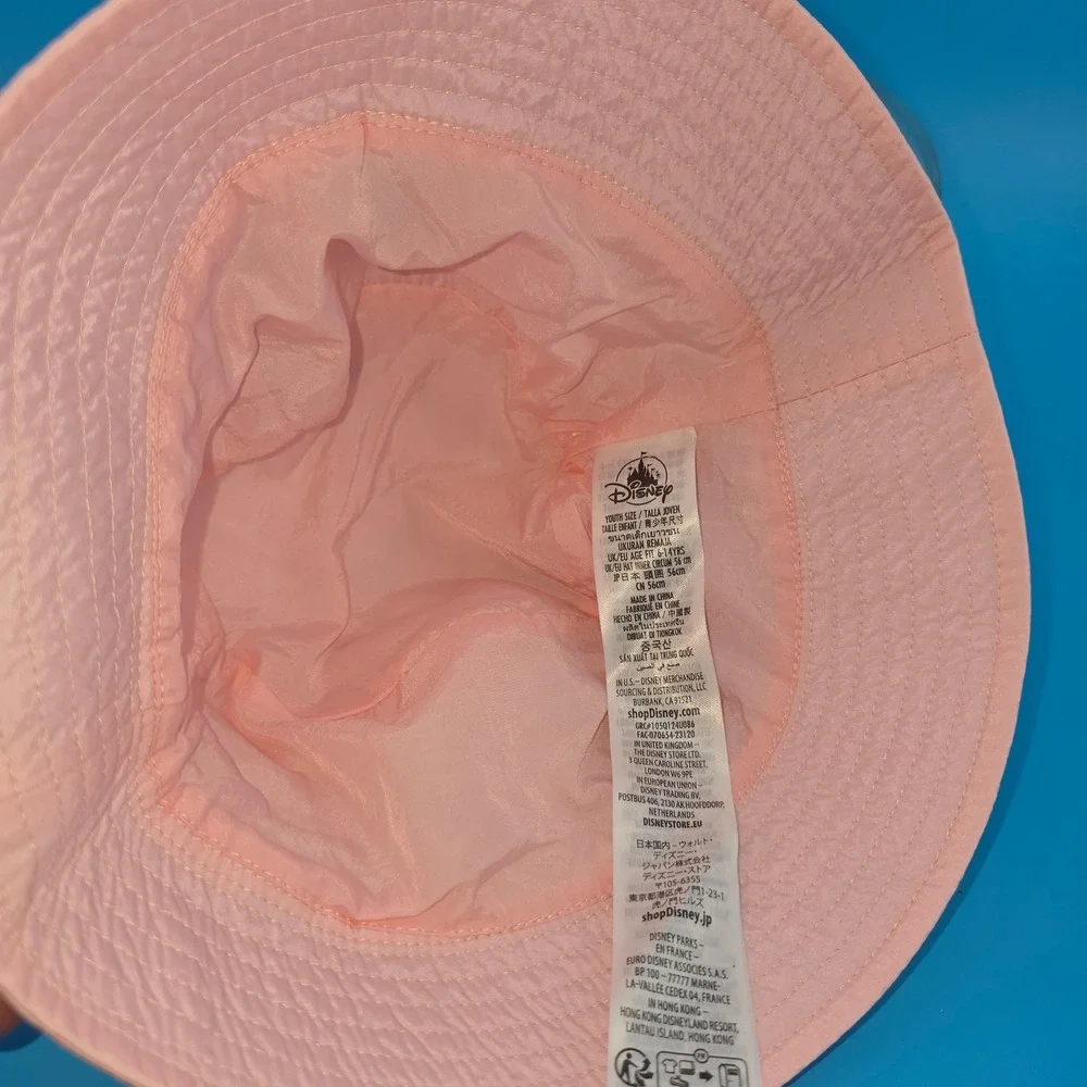 Disney Parks Minnie Mouse Pink‎ Quilted Bucket Hat Youth Snow Angel Embroidered